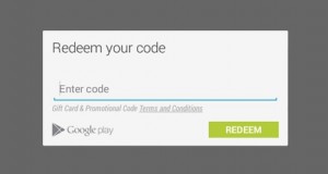 Play Store Promo Code Entry